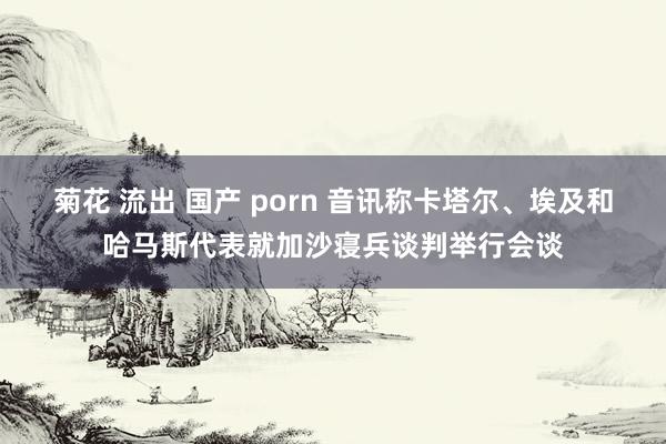 菊花 流出 国产 porn 音讯称卡塔尔、埃及和哈马斯代表就加沙寝兵谈判举行会谈