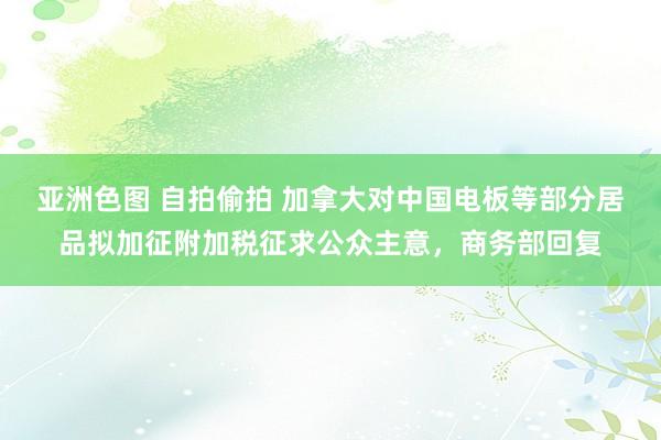 亚洲色图 自拍偷拍 加拿大对中国电板等部分居品拟加征附加税征求公众主意，商务部回复