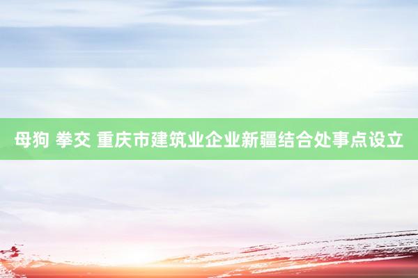 母狗 拳交 重庆市建筑业企业新疆结合处事点设立