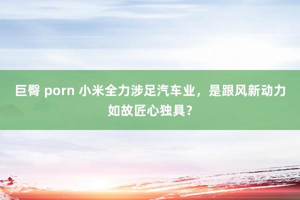 巨臀 porn 小米全力涉足汽车业，是跟风新动力如故匠心独具？