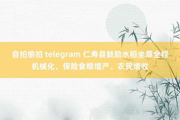 自拍偷拍 telegram 仁寿县鼓励水稻坐蓐全程机械化，保险食粮增产、农民增收