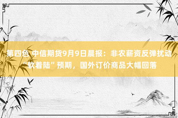 第四色 中信期货9月9日晨报：非农薪资反弹扰动“软着陆”预期，国外订价商品大幅回落