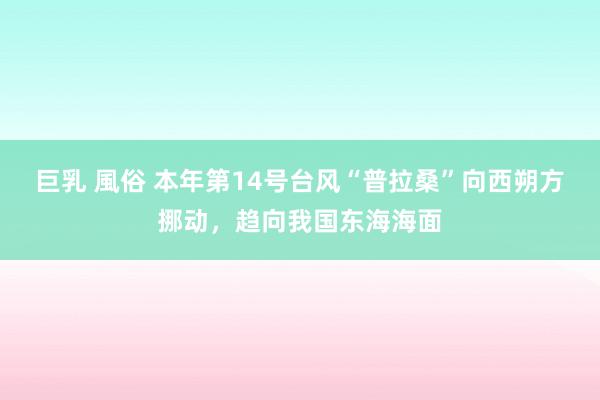 巨乳 風俗 本年第14号台风“普拉桑”向西朔方挪动，趋向我国东海海面