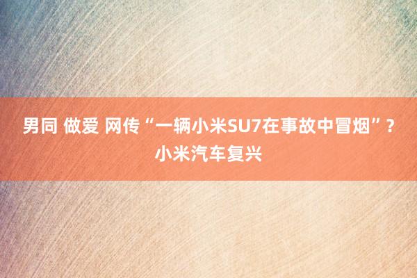 男同 做爱 网传“一辆小米SU7在事故中冒烟”？小米汽车复兴