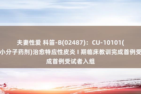 夫妻性爱 科笛-B(02487)：CU-10101(外用新式小分子药剂)治愈特应性皮炎 I 期临床教训完成首例受试者入组