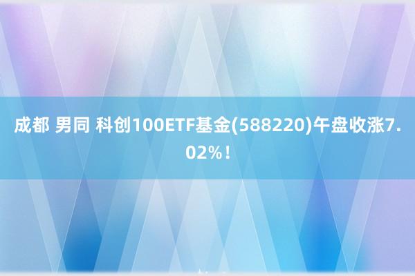 成都 男同 科创100ETF基金(588220)午盘收涨7.02%！