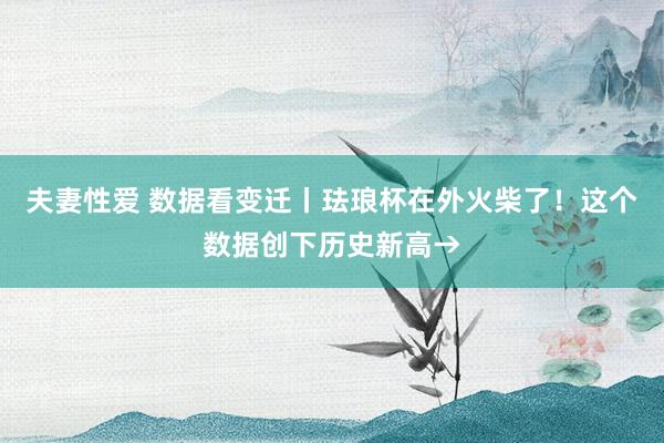 夫妻性爱 数据看变迁丨珐琅杯在外火柴了！这个数据创下历史新高→