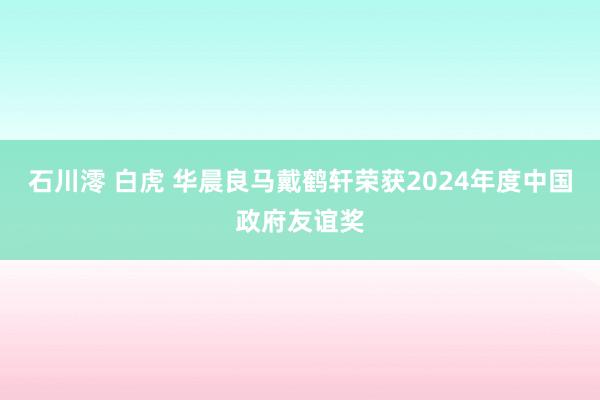 石川澪 白虎 华晨良马戴鹤轩荣获2024年度中国政府友谊奖