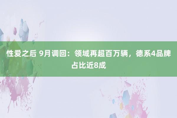 性爱之后 9月调回：领域再超百万辆，德系4品牌占比近8成