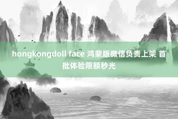 hongkongdoll face 鸿蒙版微信负责上架 首批体验限额秒光