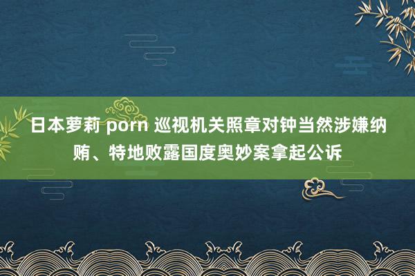 日本萝莉 porn 巡视机关照章对钟当然涉嫌纳贿、特地败露国度奥妙案拿起公诉