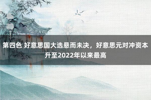 第四色 好意思国大选悬而未决，好意思元对冲资本升至2022年以来最高