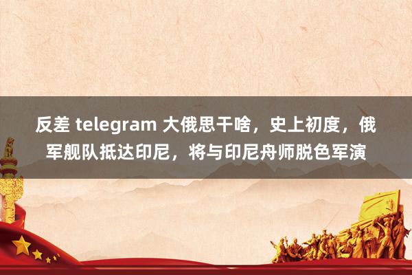 反差 telegram 大俄思干啥，史上初度，俄军舰队抵达印尼，将与印尼舟师脱色军演