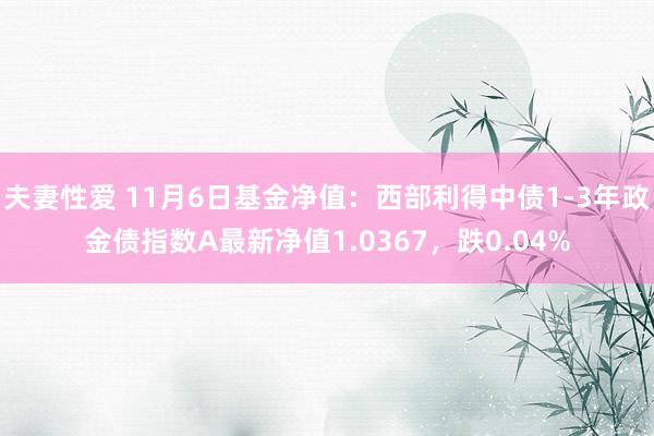 夫妻性爱 11月6日基金净值：西部利得中债1-3年政金债指数A最新净值1.0367，跌0.04%