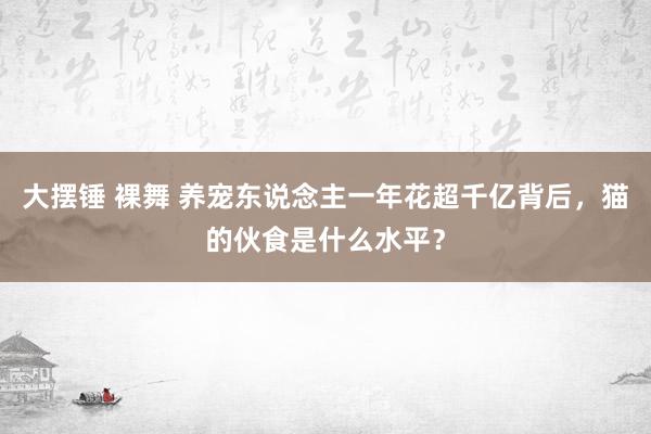 大摆锤 裸舞 养宠东说念主一年花超千亿背后，猫的伙食是什么水平？