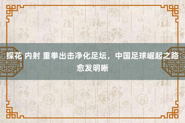 探花 内射 重拳出击净化足坛，中国足球崛起之路愈发明晰