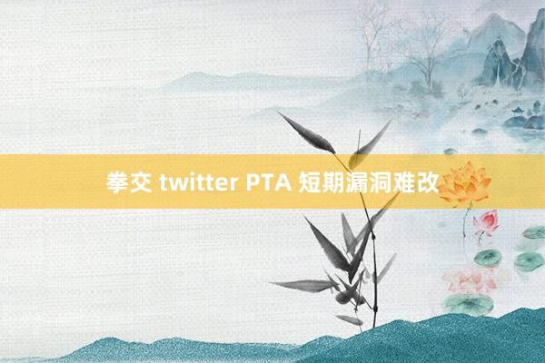 拳交 twitter PTA 短期漏洞难改