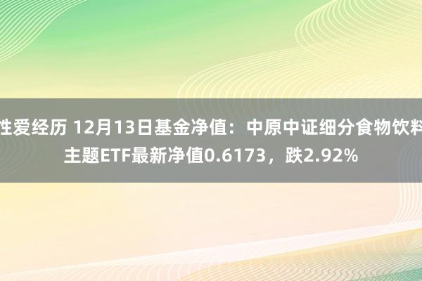 性爱经历 12月13日基金净值：中原中证细分食物饮料主题ETF最新净值0.6173，跌2.92%