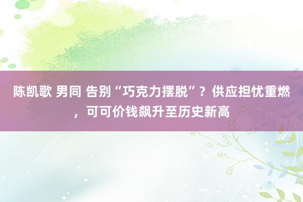 陈凯歌 男同 告别“巧克力摆脱”？供应担忧重燃，可可价钱飙升至历史新高