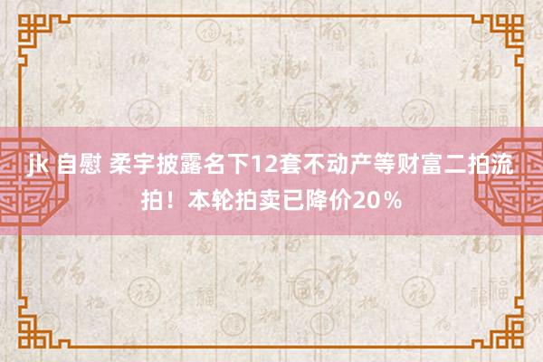 jk 自慰 柔宇披露名下12套不动产等财富二拍流拍！本轮拍卖已降价20％