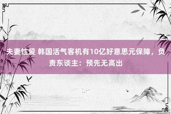 夫妻性爱 韩国活气客机有10亿好意思元保障，负责东谈主：预先无高出