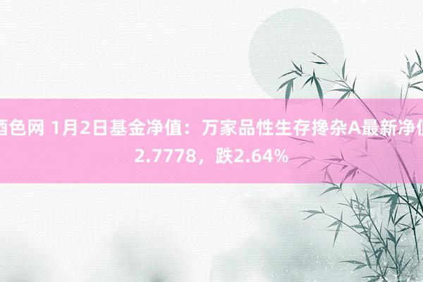 酒色网 1月2日基金净值：万家品性生存搀杂A最新净值2.7778，跌2.64%