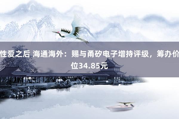 性爱之后 海通海外：赐与甬矽电子增持评级，筹办价位34.85元