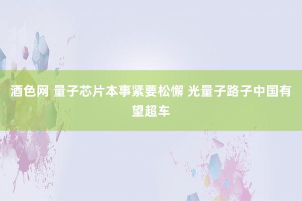 酒色网 量子芯片本事紧要松懈 光量子路子中国有望超车