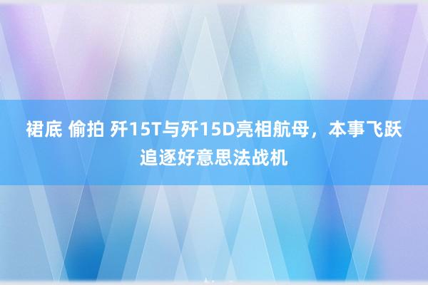 裙底 偷拍 歼15T与歼15D亮相航母，本事飞跃追逐好意思法战机