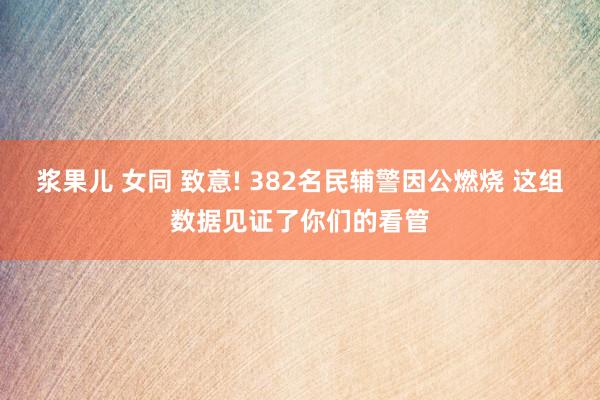 浆果儿 女同 致意! 382名民辅警因公燃烧 这组数据见证了你们的看管