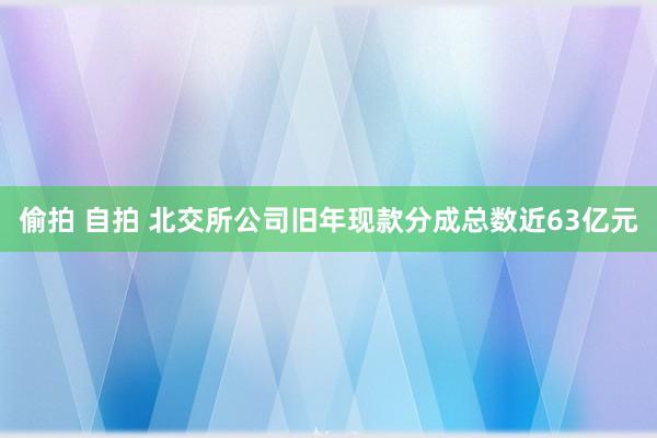 偷拍 自拍 北交所公司旧年现款分成总数近63亿元